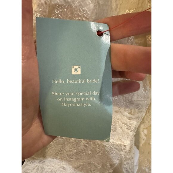 NWT Kiyonna Bridal Womens Bella White Lace V-Neck 3/4 Sleeve Midi Dress PLUS 1X - Picture 3 of 6